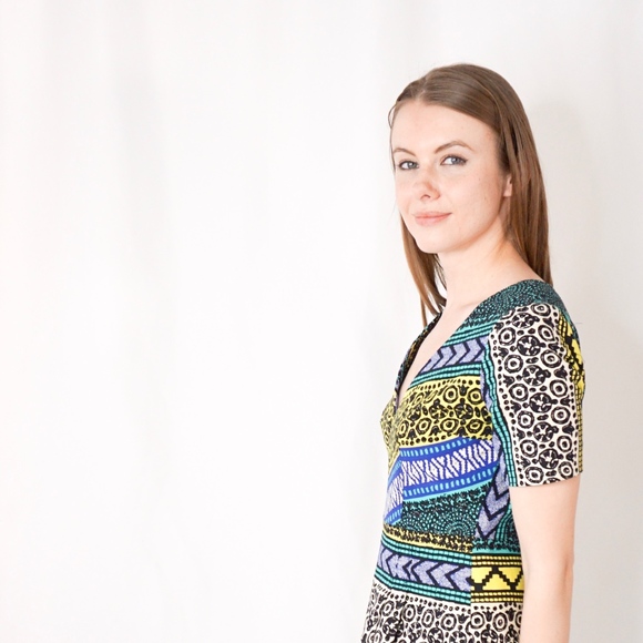 Plenty Tracy Reese Mixed Print Fit Flare Dress 390 - Picture 6 of 8